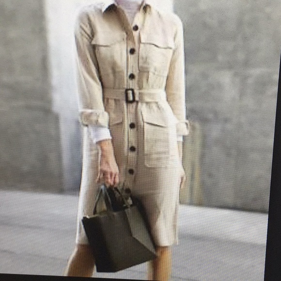 linen trench dress